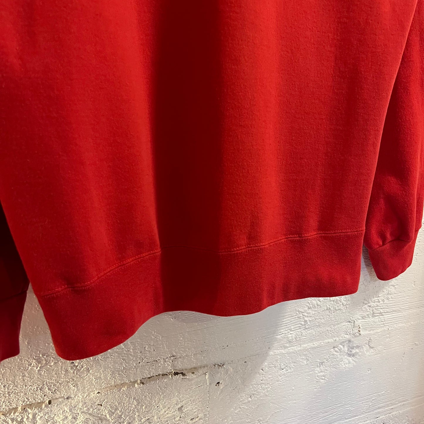 Vintage 80's/90's Champion Classic Script Embroidered Single "V" Crewneck Sweatshirt - Size XL - Made In USA - Red