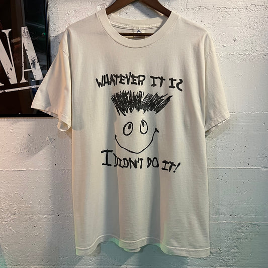 Vintage 90’s Funny ‘I Didn’t Do It!’ Single Stitch T-Shirt - Size Large - Black/White
