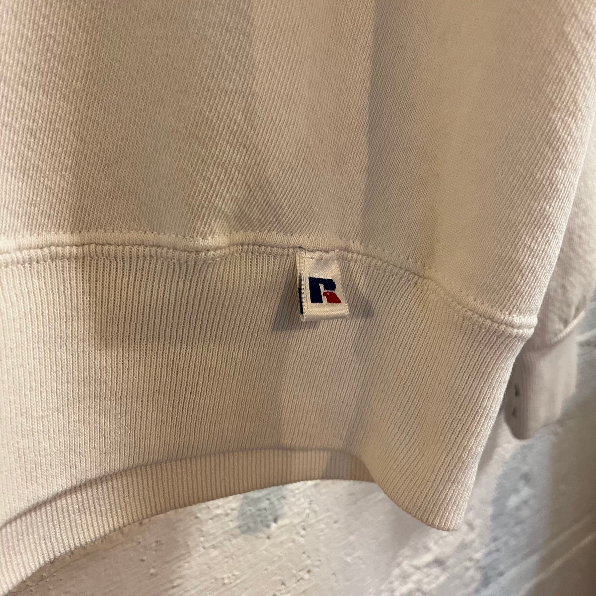 Vintage 90’s Russell Athletic St. Mary’s Crewneck Sweatshirt - Size Medium - Made In USA - White/Navy
