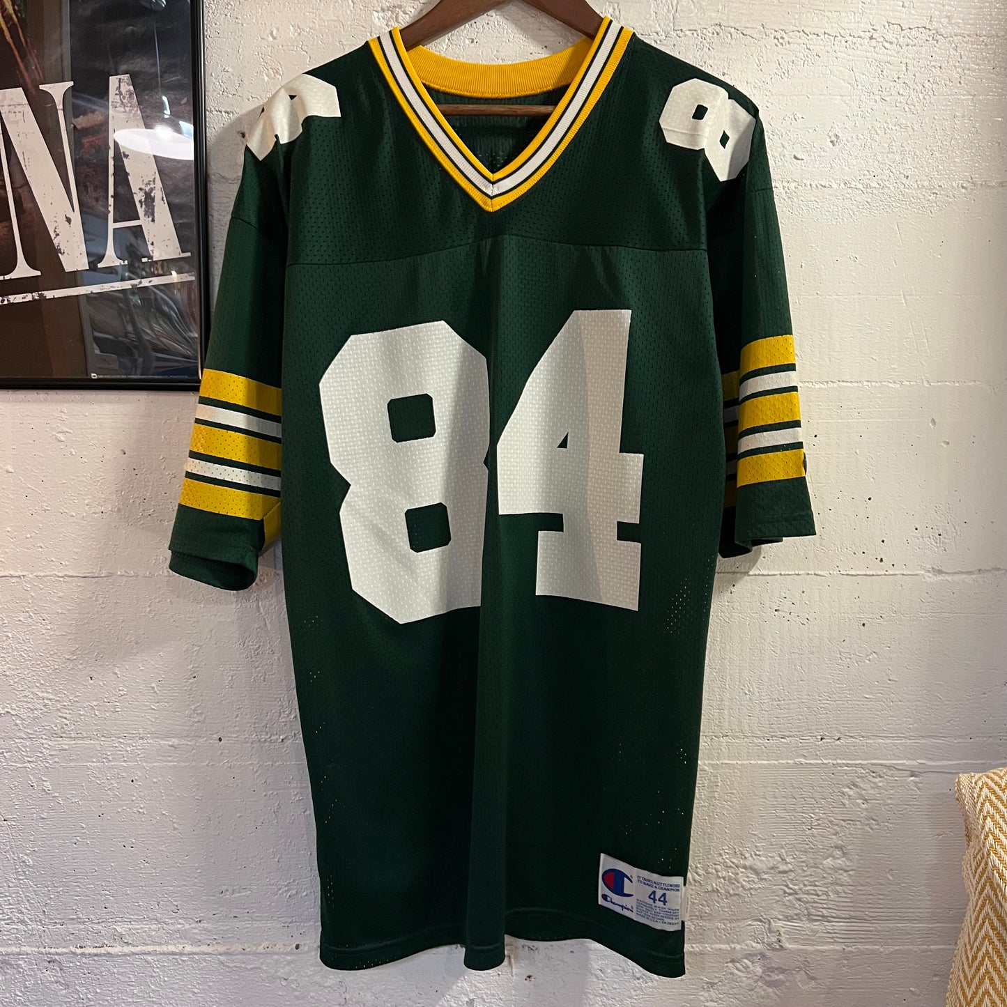 Vintage 90's Champion Green Bay Packers #84 Jersey - Size 44 (L) - Made In USA - Green/Yellow