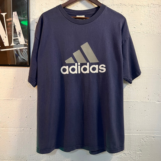 Vintage 90's Adidas T-Shirt - Size Large - Made In USA - Navy