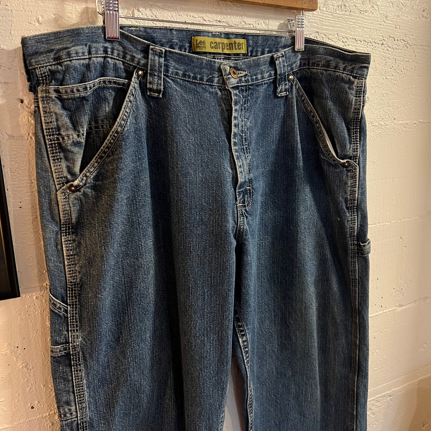 Vintage 2000's Lee Denim Carpenter Baggy Jeans - Size 38" x 31" - Mid Wash Indigo - 100% Cotton