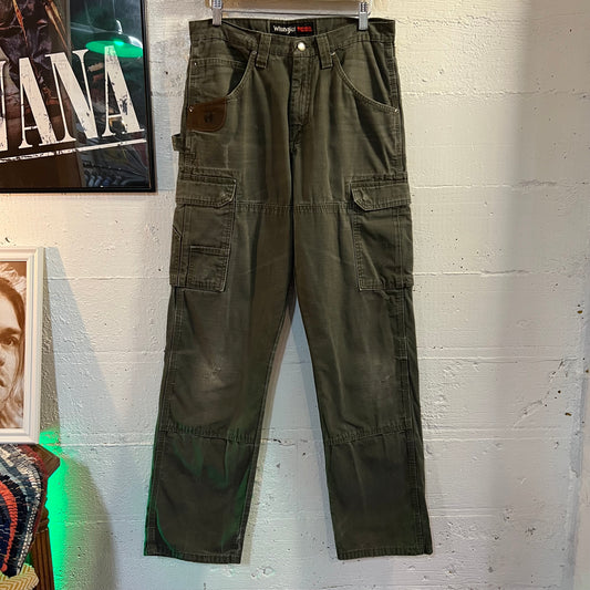 Vintage Wrangler Riggs Workwear Double Knee Carpenter Pants - Size 30x34 - Green