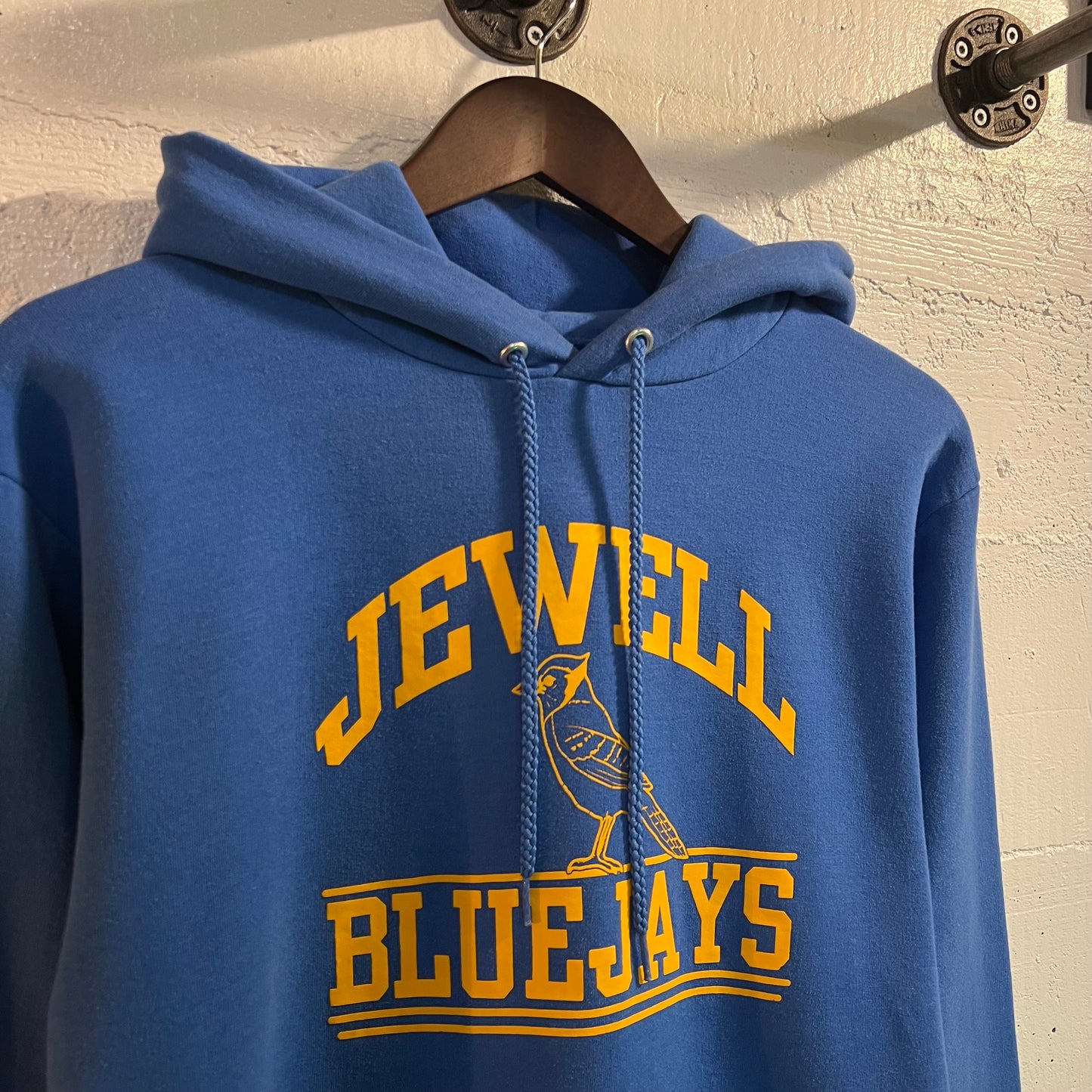 Vintage Jewell Bluejays High School Hoodie Sweatshirt - Size Small - Blue/Yellow