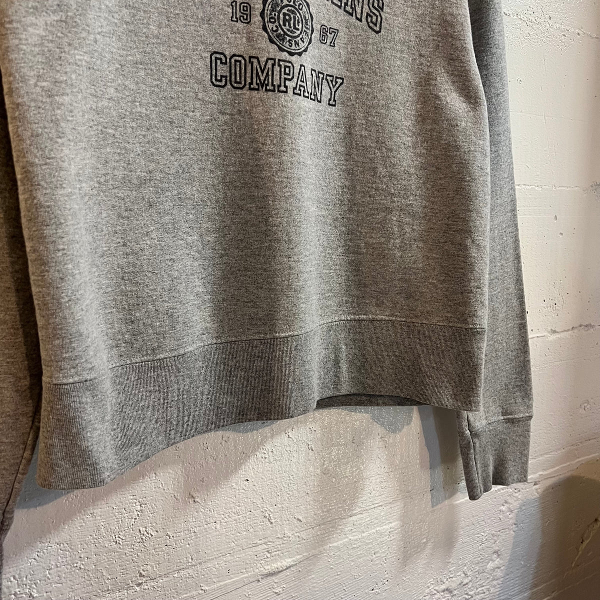 Vintage 90’s Ralph Lauren Polo Jeans Co. Crewneck Sweatshirt - Size Youth Small - Made In USA - Heather Grey/Black