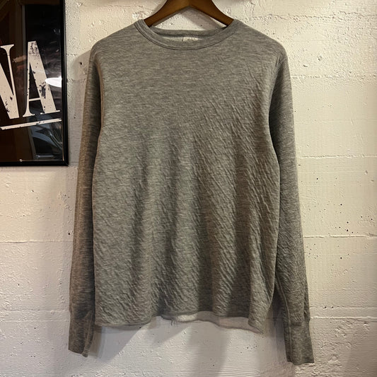 Vintage 80’s/90’s Ultimate Sport Long Sleeve Blank Thermal Shirt - Size Medium - Made In USA - Heather Grey