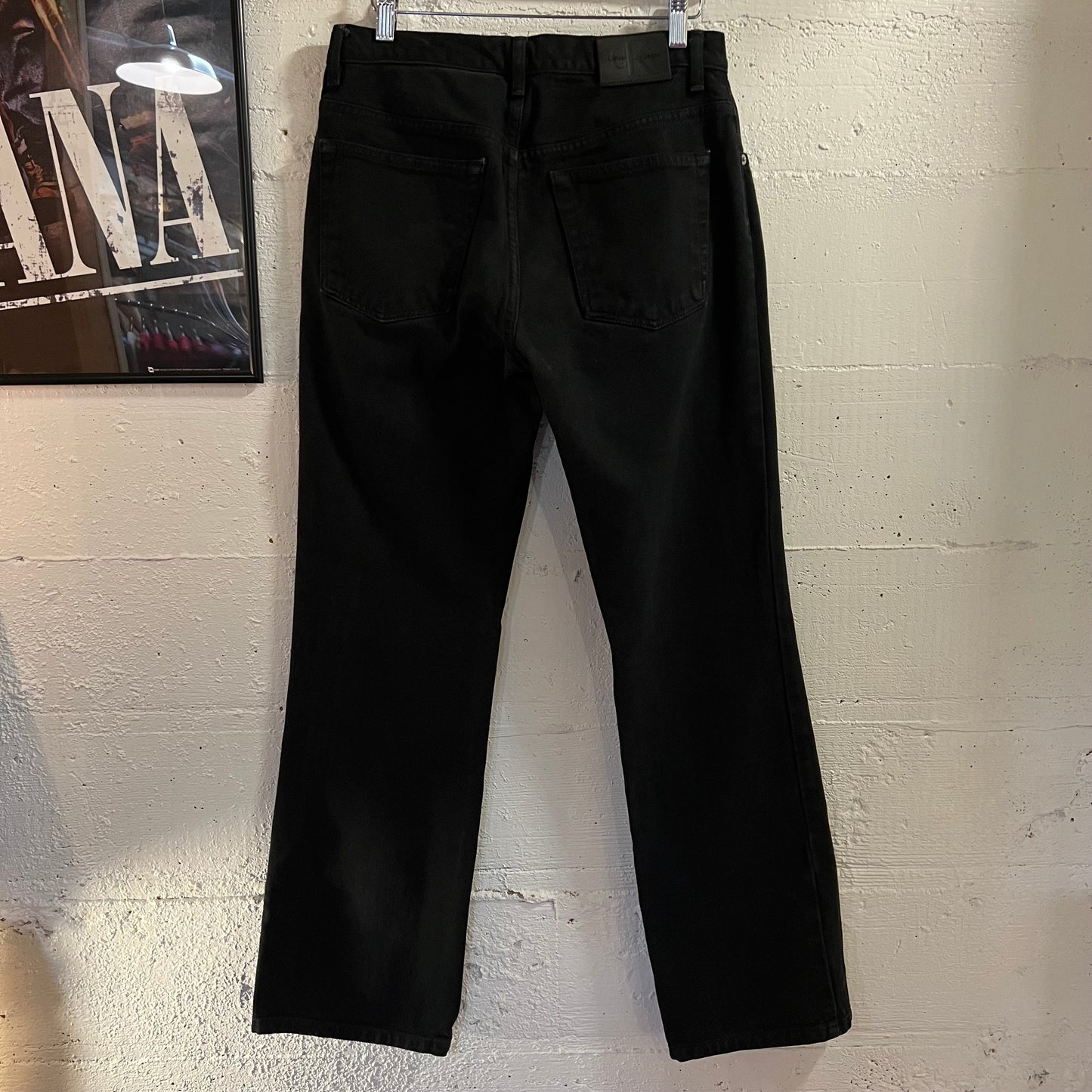 Vintage 90's Calvin Klein Jeans Zipper Fly Bootleg Jeans - Size 6 (29"x30") - Black/Black - 100% Cotton