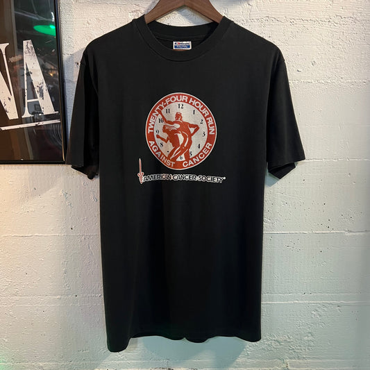 Vintage 90's American Cancer Society Marathon Single Stitch T-Shirt - Size Large - Made In USA - Black