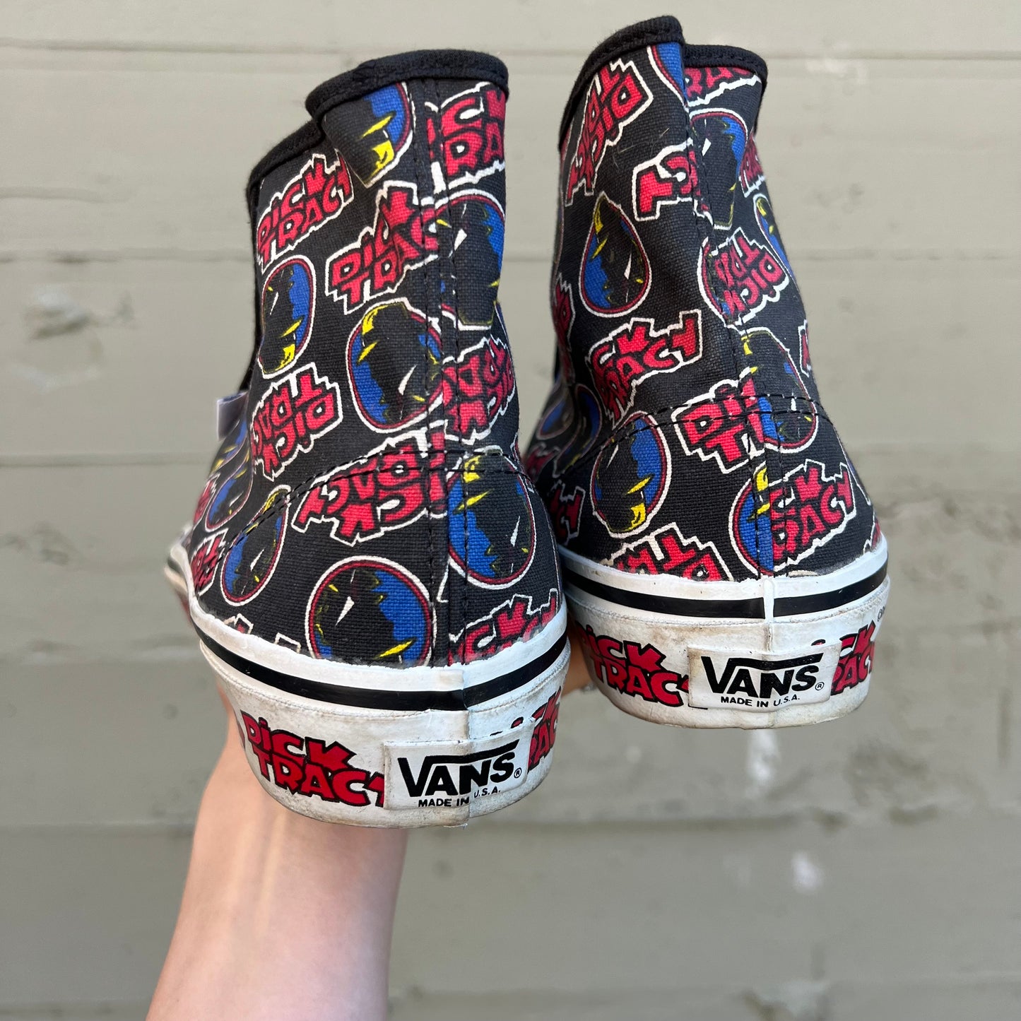 Vintage 1989 Vans Disney Dick Tracy All Over Print High Top Shoes - Size  - Made In USA