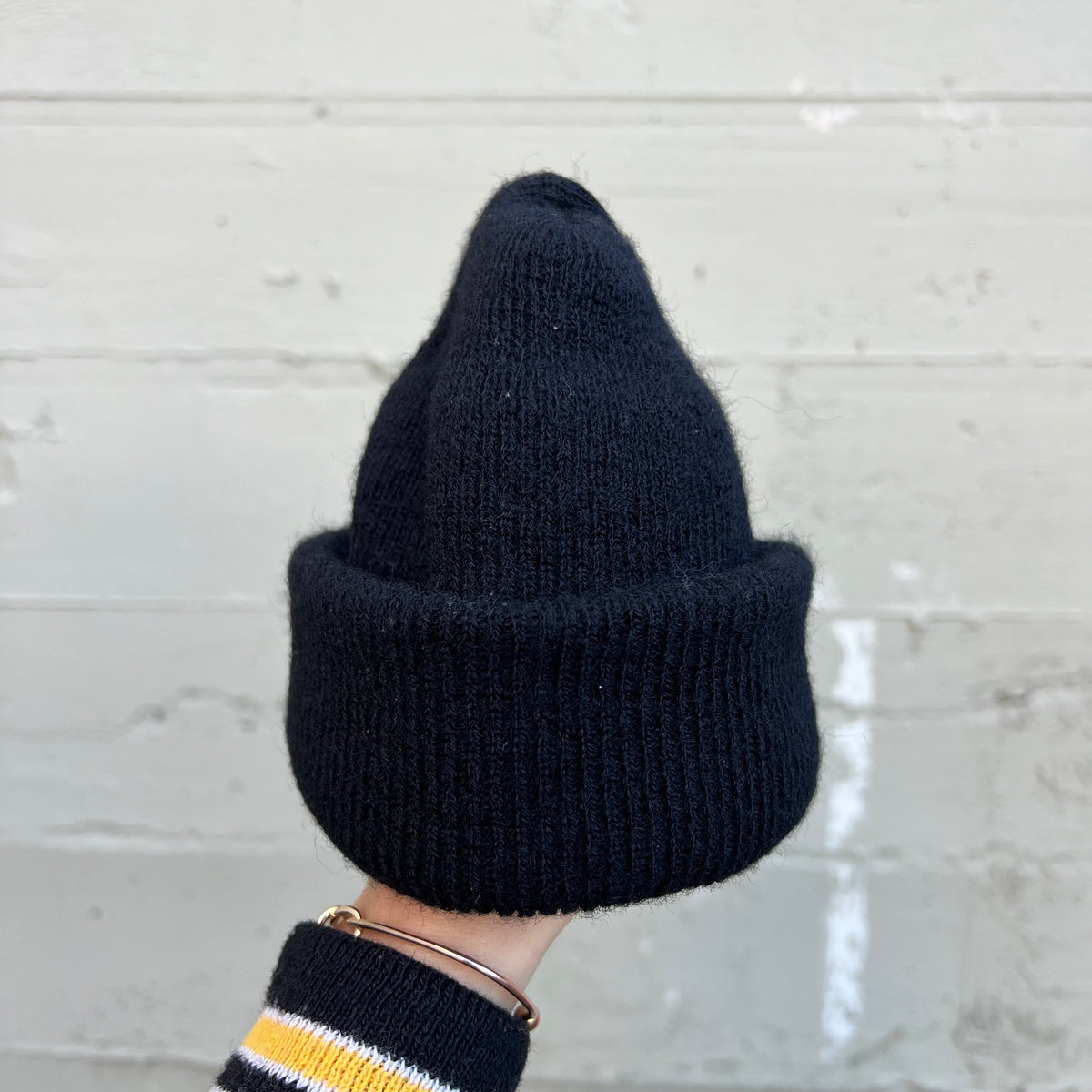2000's U.S. Navy Wool Knitted Watch Cap Beanie - One Size - Made In USA - SPE1C1-14-D-N004 - Black