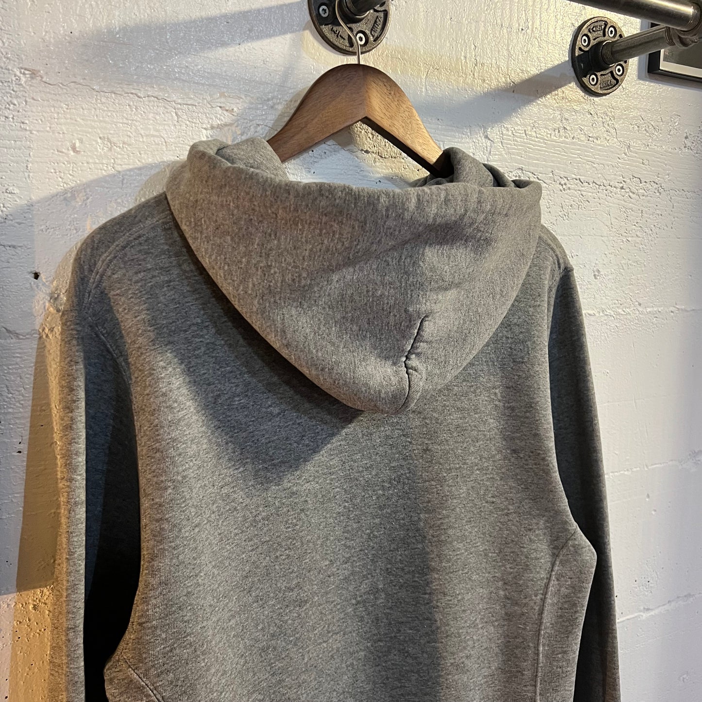 Vintage Russell Athletic Hooded Sweatshirt - Size Medium - Heather Grey/Black