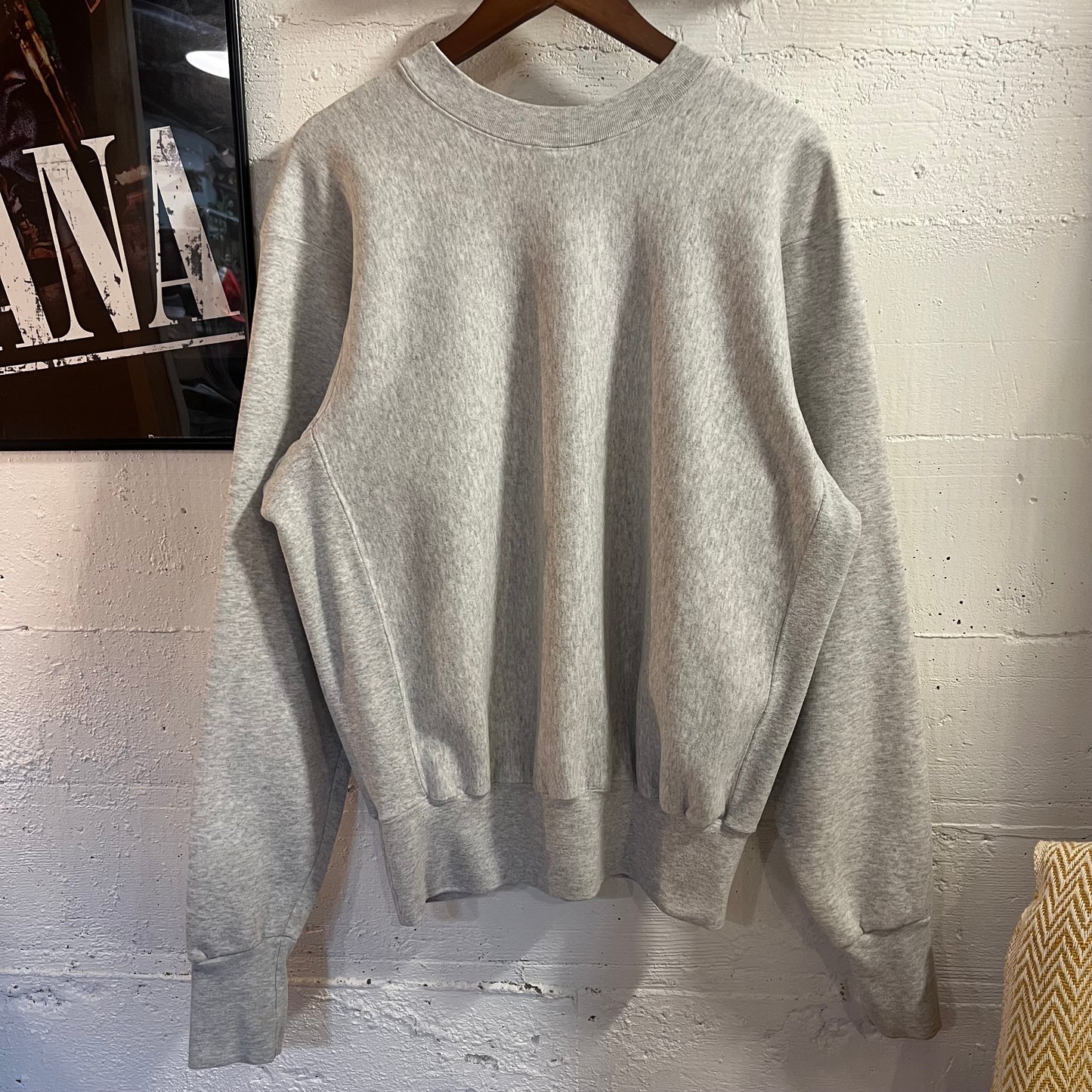 Vintage 90’s Navy U.S. Naval Academy Reverse Weave Crewneck Sweatshirt - Size Medium - Made In USA - Heather Grey/Navy