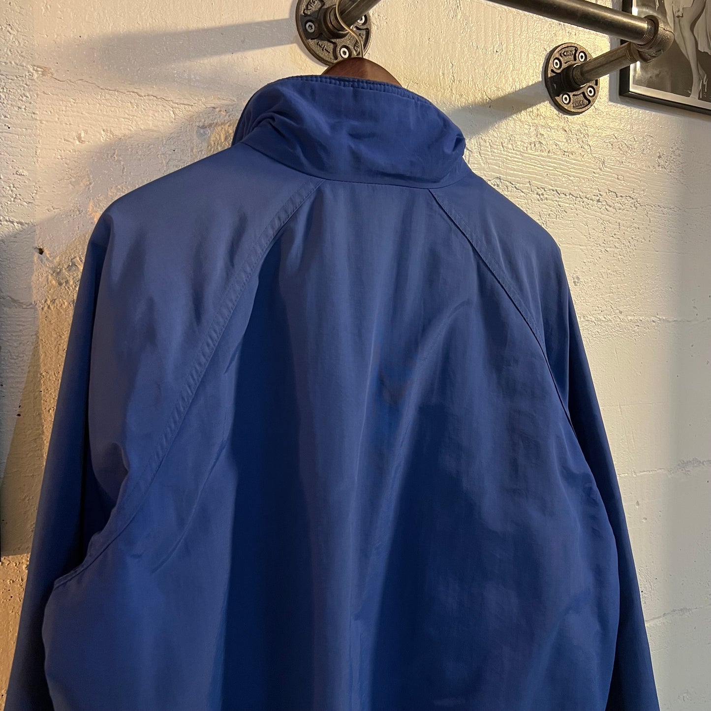 Vintage Distressed 90's Lands' End 'The Squall' Nylon Fleece Lined Jacket - Size Large - Made In USA - Blue