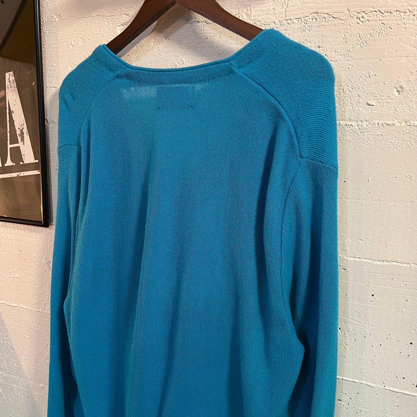 Vintage 60’s/70’s Arnold Palmer ‘Signature Collection’ Knit Cardigan Sweater - Size Medium - Made In USA - Bright Blue