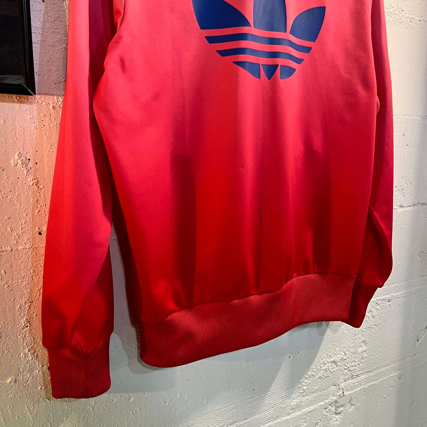 Vintage Adidas Originals Embroidered Trefoil Ombré Zip-Up Track Jacket - Size Large - Pink/Blue