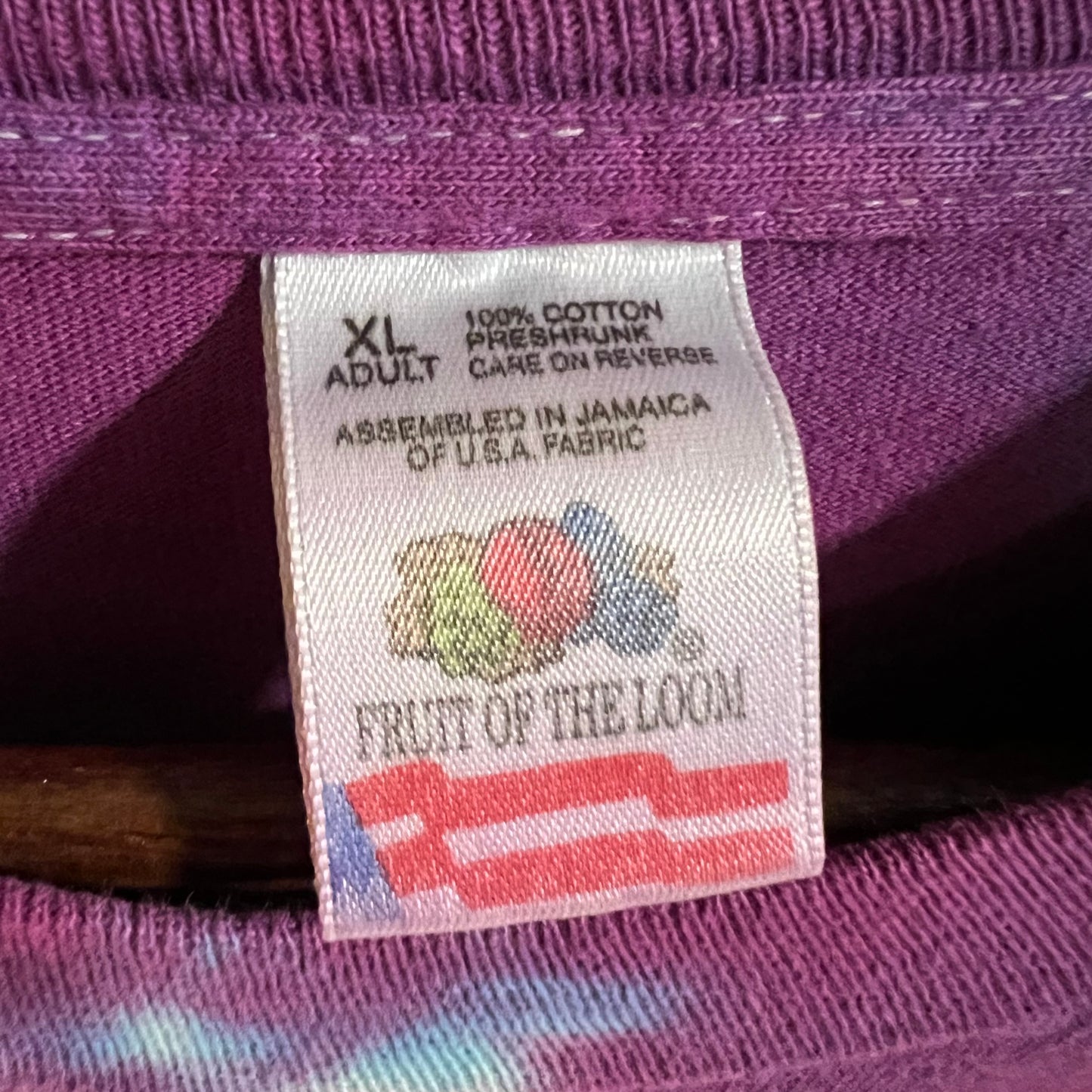 Vintage 90’s Fruit Of The Loom Tie Dye Single Stitch T-Shirt - Size XL - Rainbow 🌈