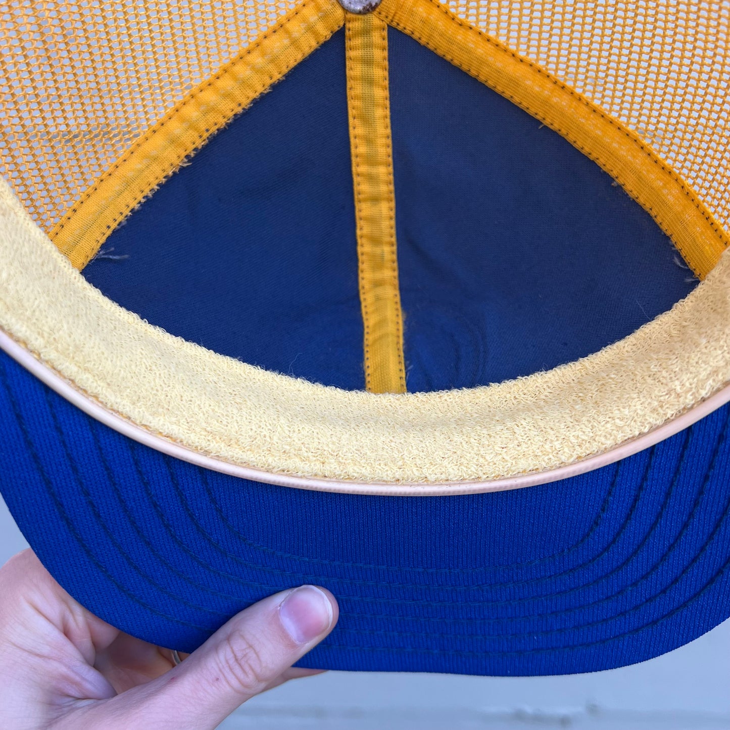 Vintage 1970's 2-Tone NC+ Union Made Mesh Trucker Cap - O/S - Made In USA