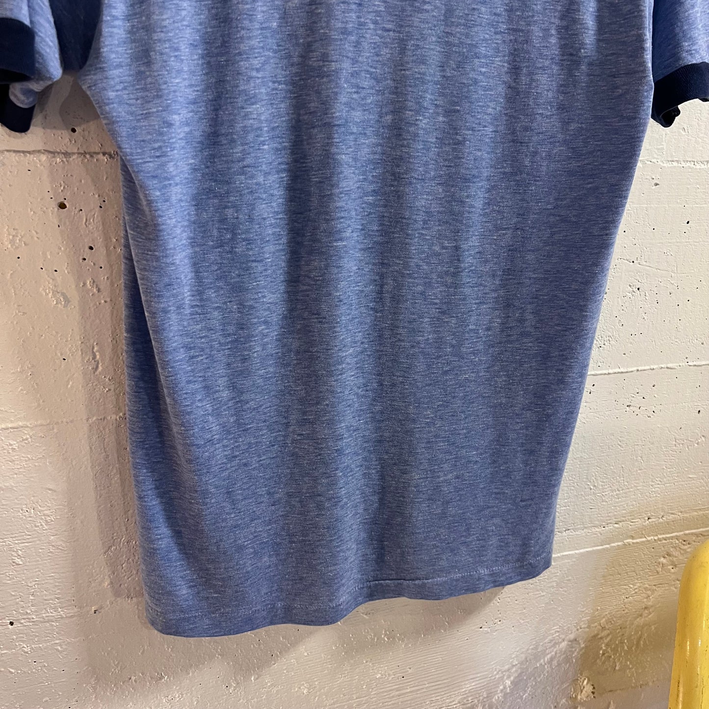 True Vintage 70's/80's U.S.S. Lockwood FF-1064 50/50 Blend Ringer T-Shirt - Size Medium - Made In USA - Heather Blue