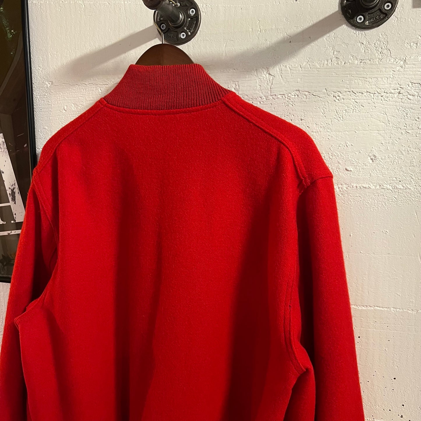 Vintage 1960's Whiting Los Angeles Wool Varsity Bomber Jacket - Size 48 (XL) - Made In USA - Red/Red/Red