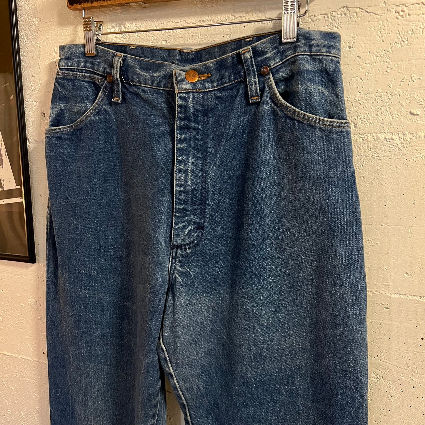 Vintage 90's Wrangler Women's Cowboy Cut High Rise Denim Jeans - Size 13/14 X 32 -  Made In USA - 12MWZG