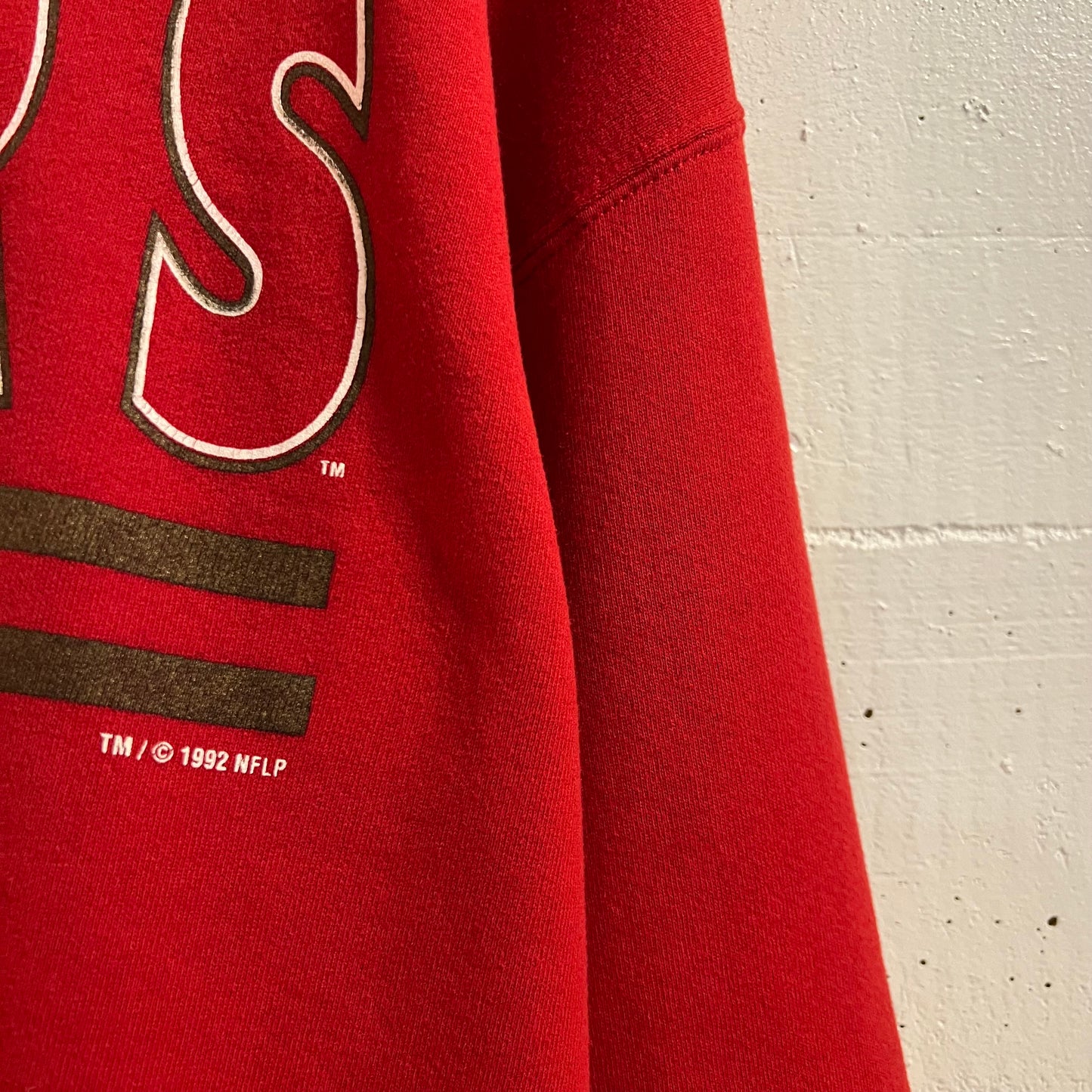 Vintage 1992 Embroidered San Francisco 49ers Taz Looney Tunes Crewneck Sweatshirt - Size XL - Made In USA - Red/Multi