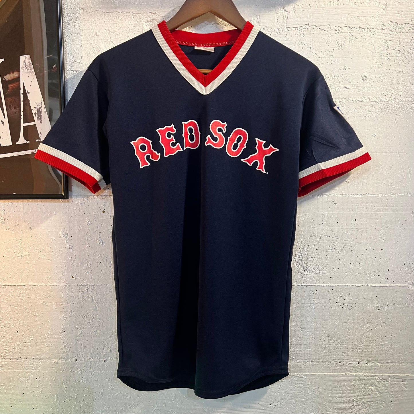 Vintage Majestic Red Sox Little League Baseball Jersey - Size Small - Navy/Red/White
