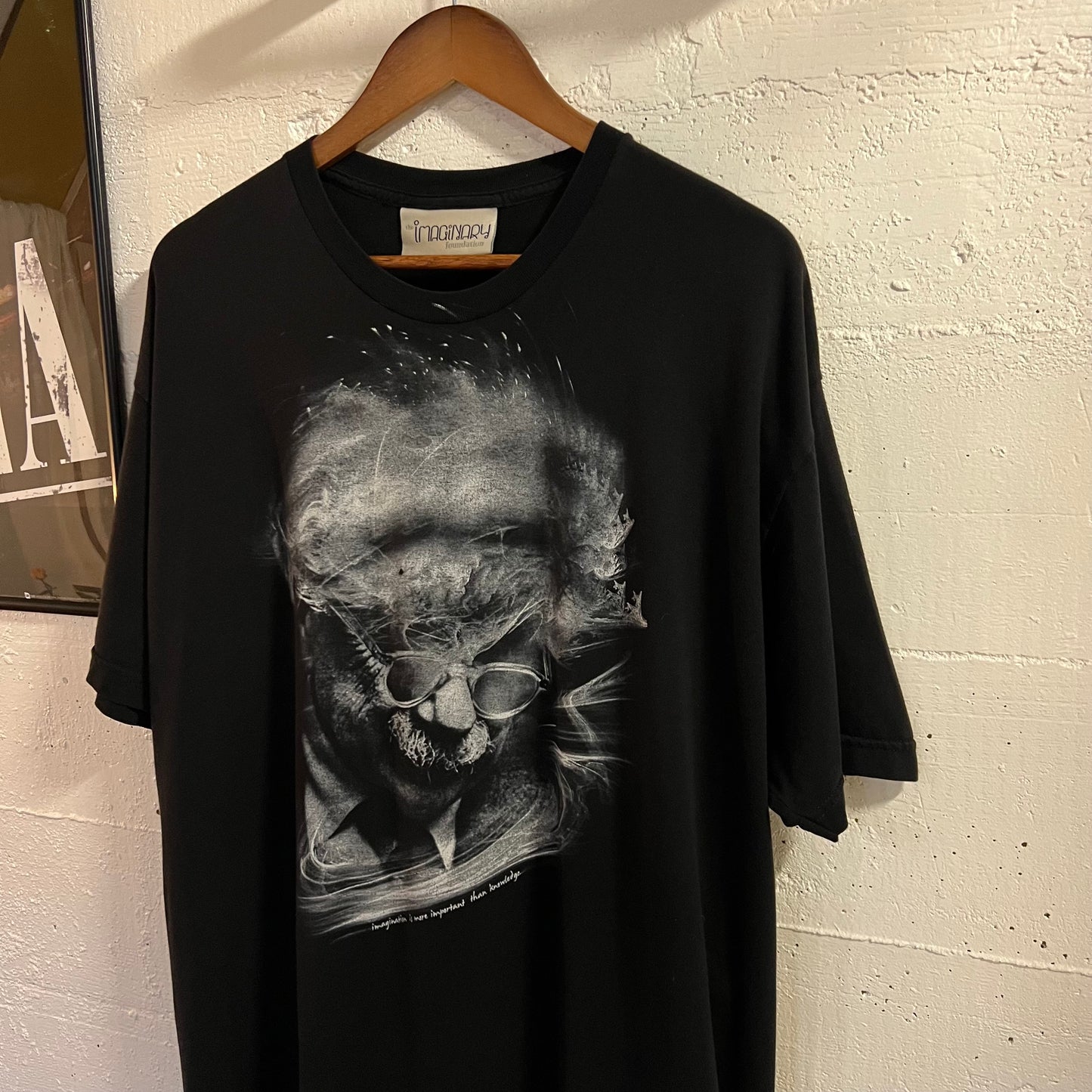 Vintage 2000’s The Imaginary Foundation Albert Einstein Graphic T-Shirt - Size XXL - Made In USA - Black/White