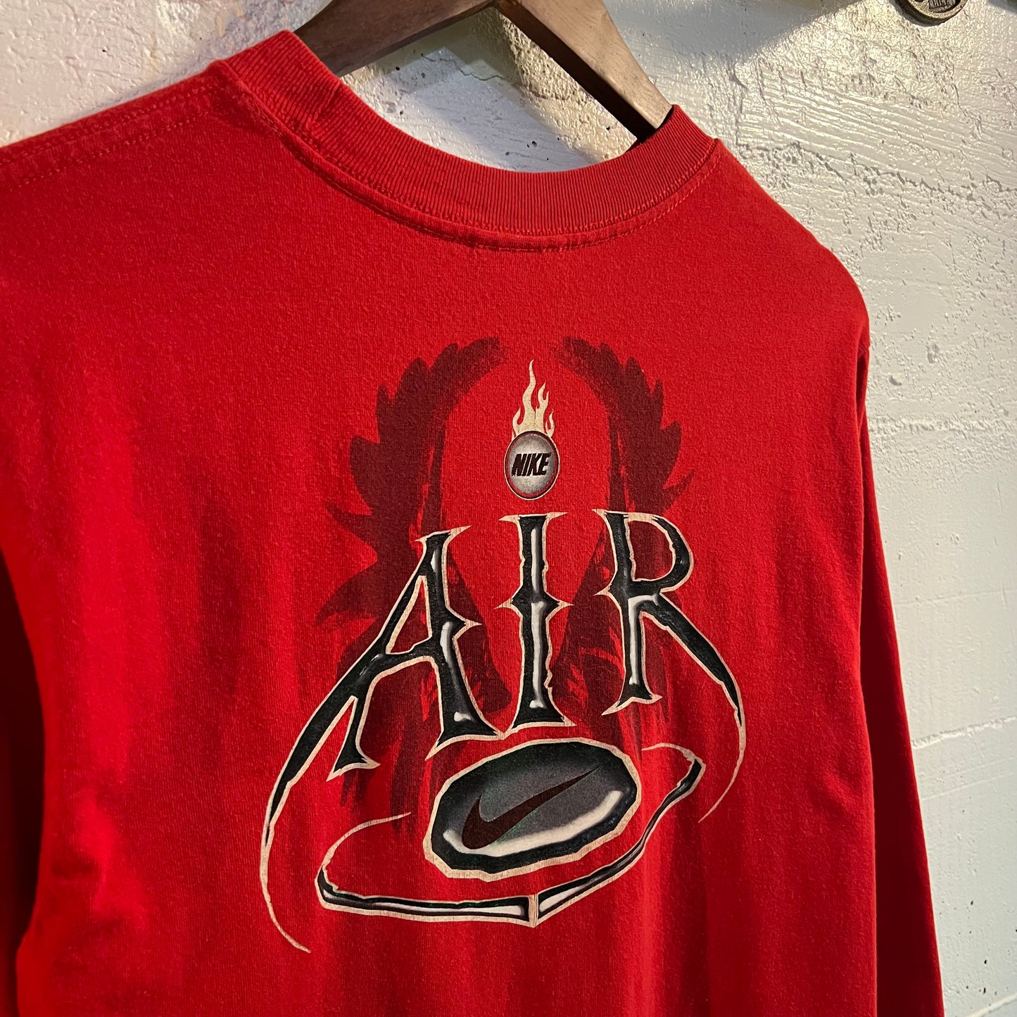 Vintage 90’s Nike Air Y2K Style Long Sleeve T-Shirt - Size Youth Large - Red/Multi