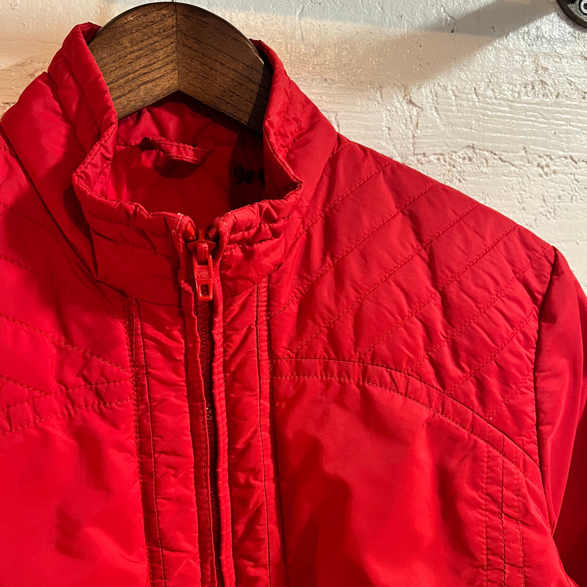 Vintage 1970's Eddie Bauer Blizzard Proof Goose Down Womens Ski Jacket - Size S/M - Made In USA - Red