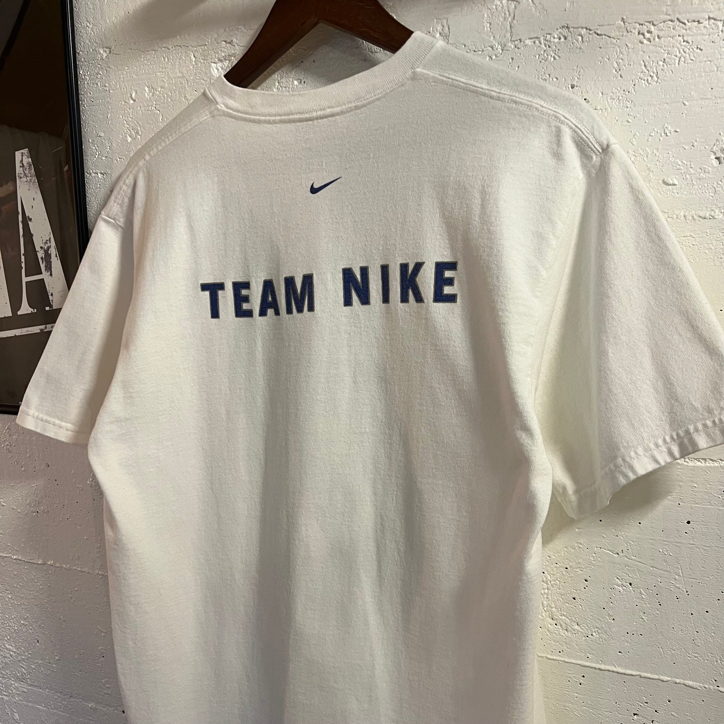 Vintage 1999 Nike Hood To Coast 196 Mile Relay Marathon T-Shirt - Size Medium - Made In USA - White/Blue/Grey