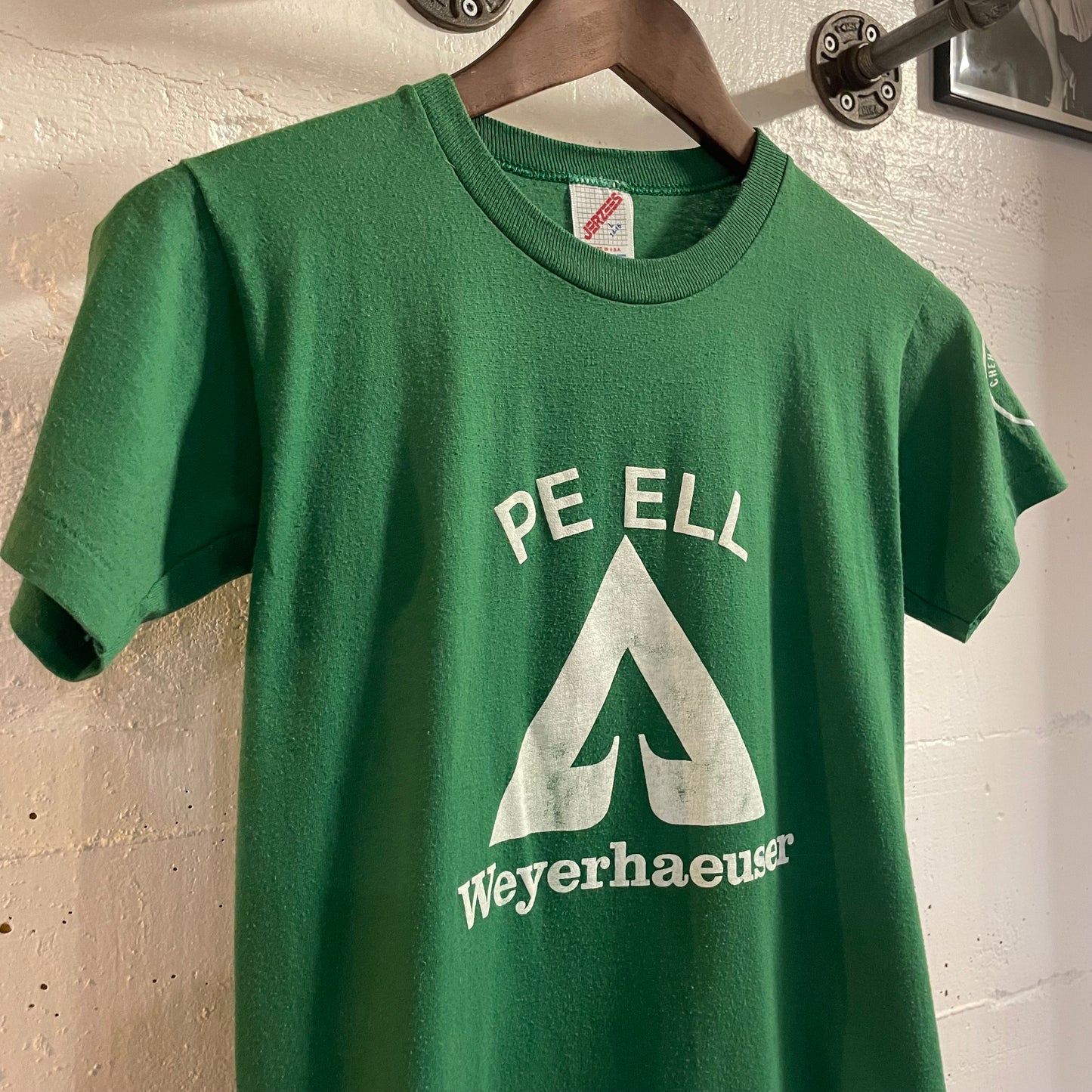 Vintage 1980's Pe Ell Weyerhaeuser Soccer Single Stitch T-Shirt - Size Youth Large - Made In USA - Green
