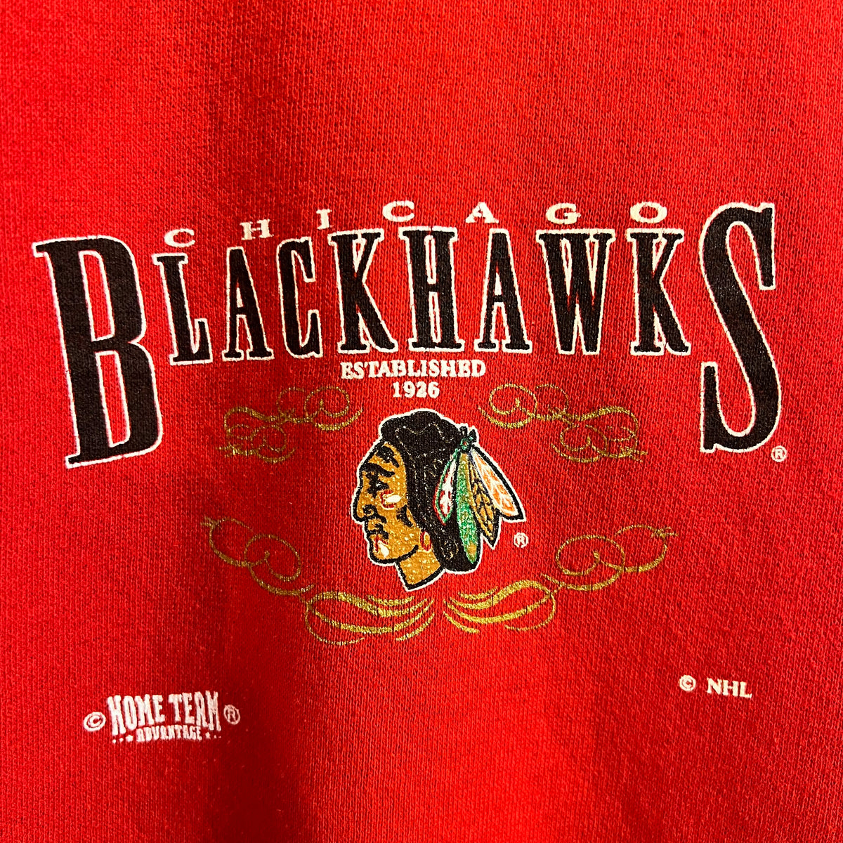 Vintage 90’s Chicago Blackhawks NHL Home Team Advantage Fleece Lined Sweatpants - Size XL (40) - Made In USA - Red