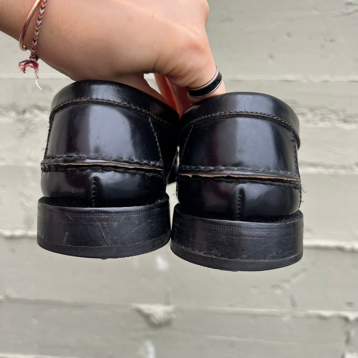 Vintage Florsheim Leather Moc Toe Tassel Loafers - 10.5D - Black - Genuine Leather