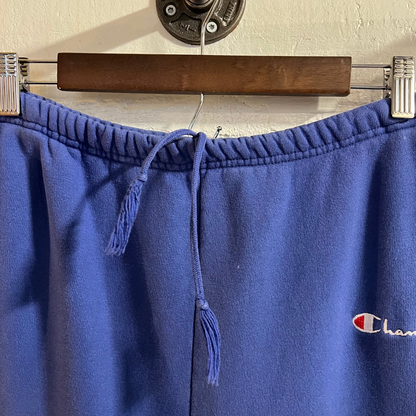 Vintage 80’s Embroidered Champion Heavyweight Sweatpants - Size Large - Made In USA - Royal Blue