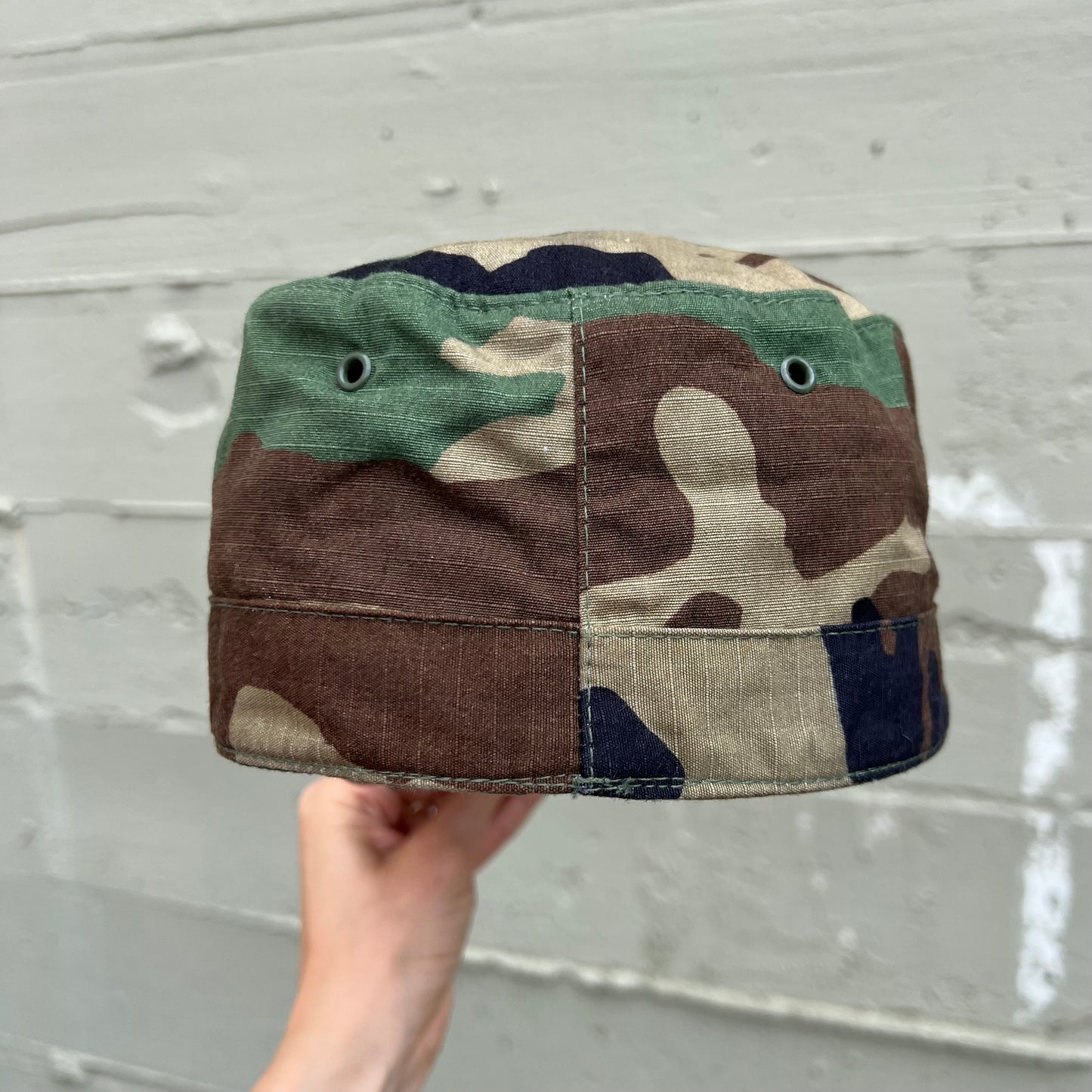Vintage 90's U.S. Army Woodland Camo Hot Weather Cap - Size 7 - Made In USA - SP0100-97-0321