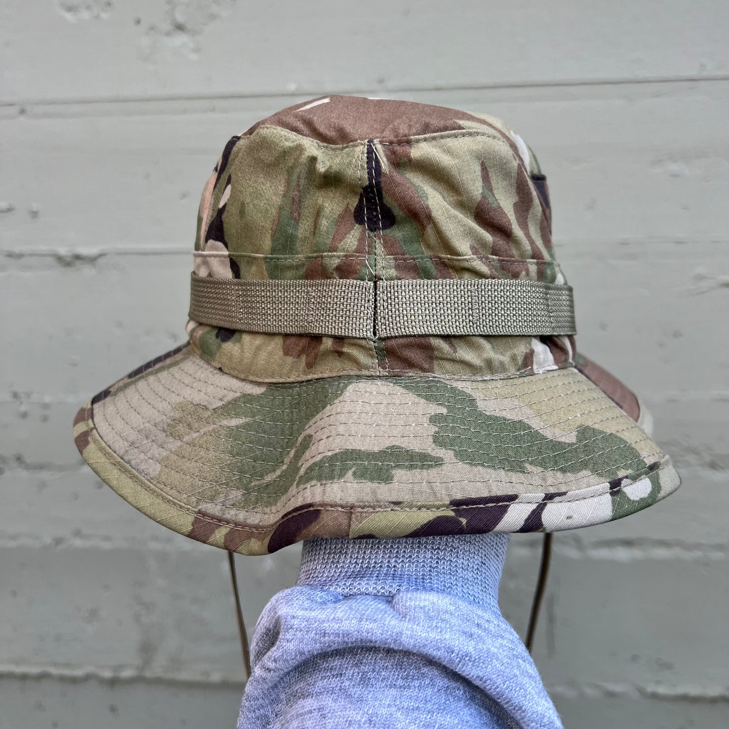Vintage U.S. Military Multi Cam Boonie Bucket Hat - Size 7-1/2 - Made In USA - Camo/Multi