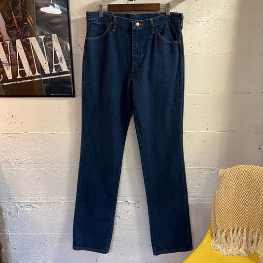 Vintage 90's Wrangler Cowboy Cut Dark Indigo Denim Jeans - Size 32" x 35"- 936PWD - Dark Indigo Denim - 100% Cotton
