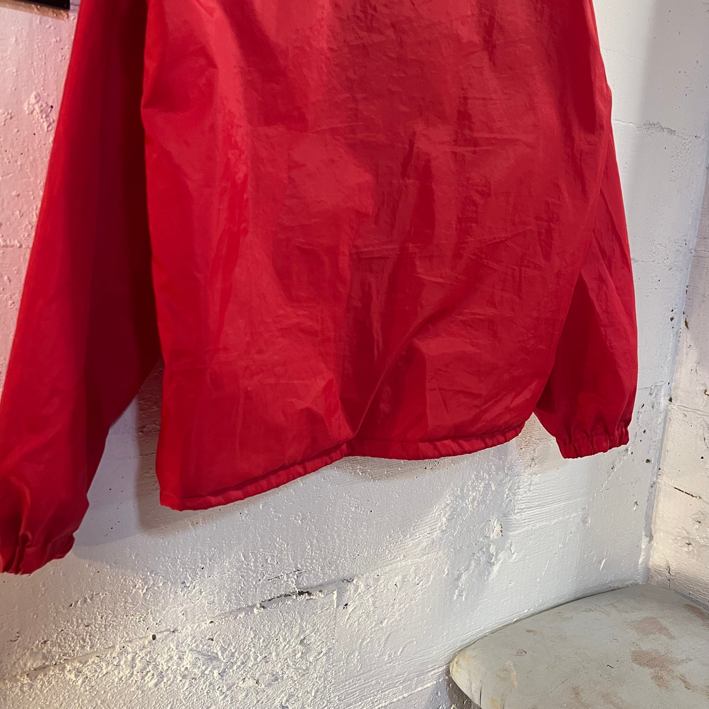 Vintage 1980's Boy Scouts Of America Patch Nylon Coaches Jacket - Size Medium - Made In USA - Red