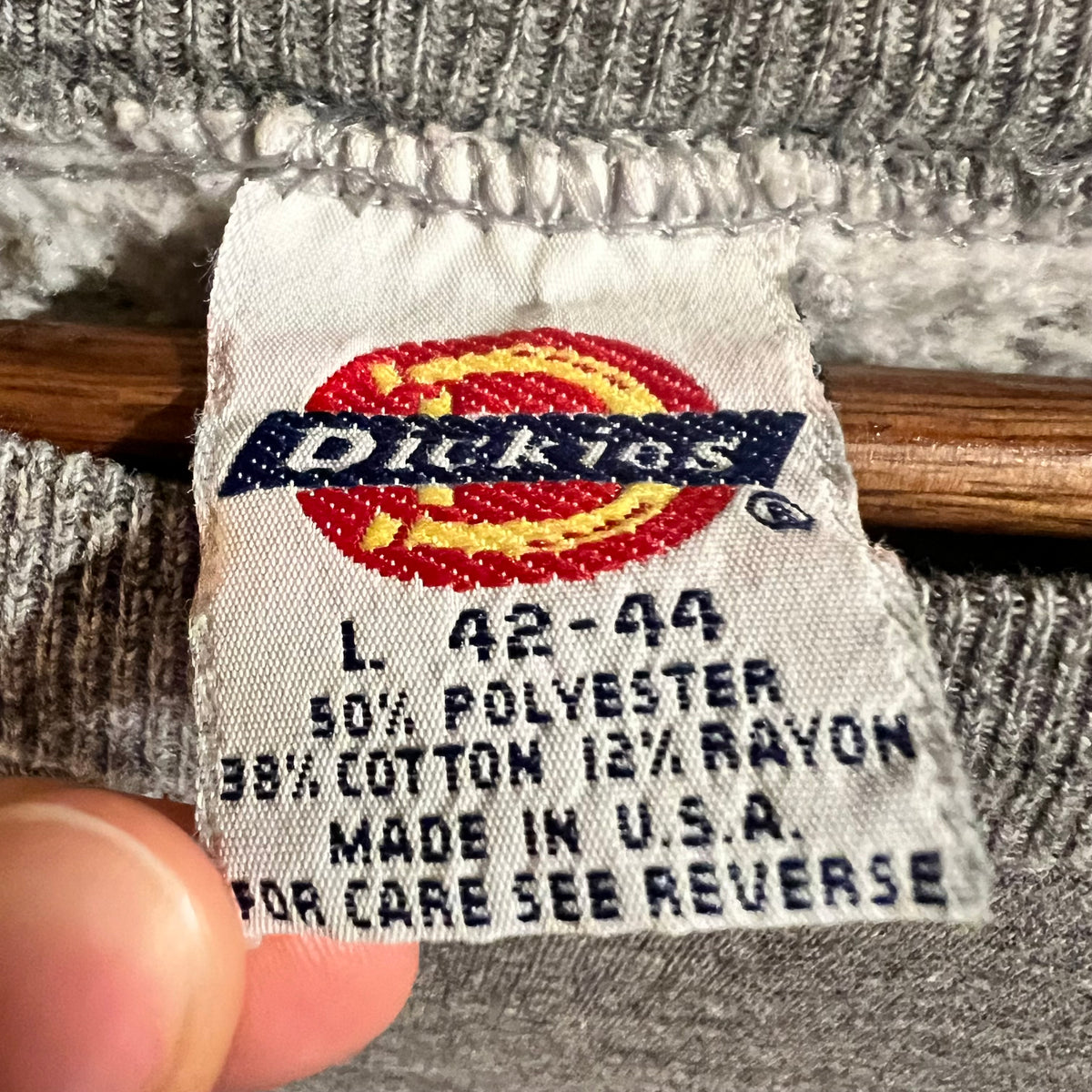 Vintage 80’s Dickies Aggies #22 Raglan Sleeve Crewneck Sweatshirt - Size Large - Made In USA - Grey/White/Red