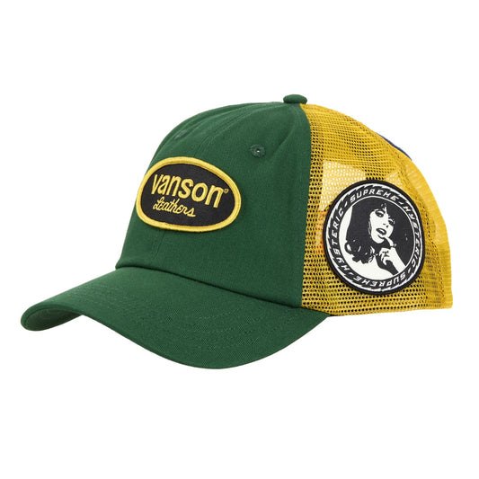 *New* Supreme x Hysteric Glamour x Vanson Leathers 6-Panel Mesh Back Trucker Hat - O/S - Green/Yellow - FW24