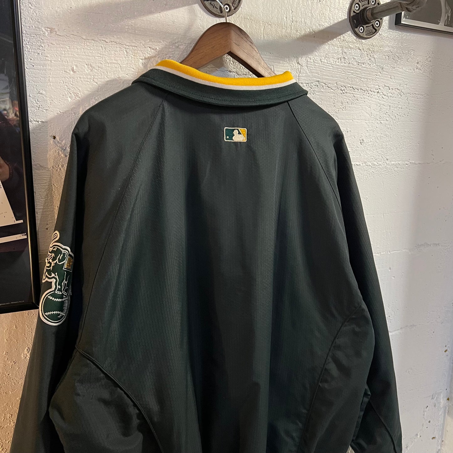 Vintage 90's Oakland Athletics Majestic Authentic Zip Up Jacket - Size XL - Green/Yellow