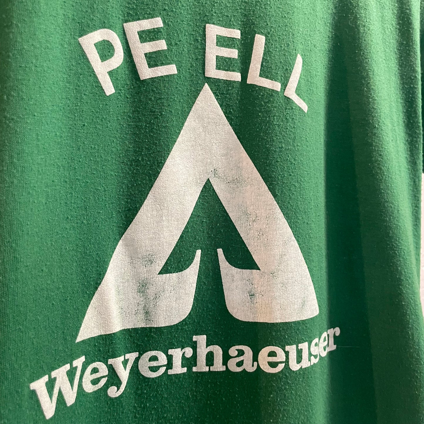 Vintage 1980's Pe Ell Weyerhaeuser Soccer Single Stitch T-Shirt - Size Youth Large - Made In USA - Green