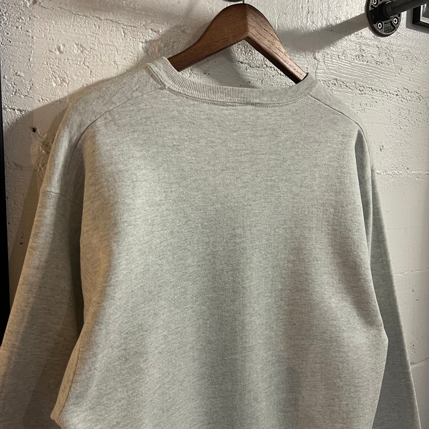 Vintage 90’s Paisley Raw-Edge Appliqué Stitch Hoboken Crewneck Sweatshirt - Size Medium - Made In USA - Heather Grey/Multi