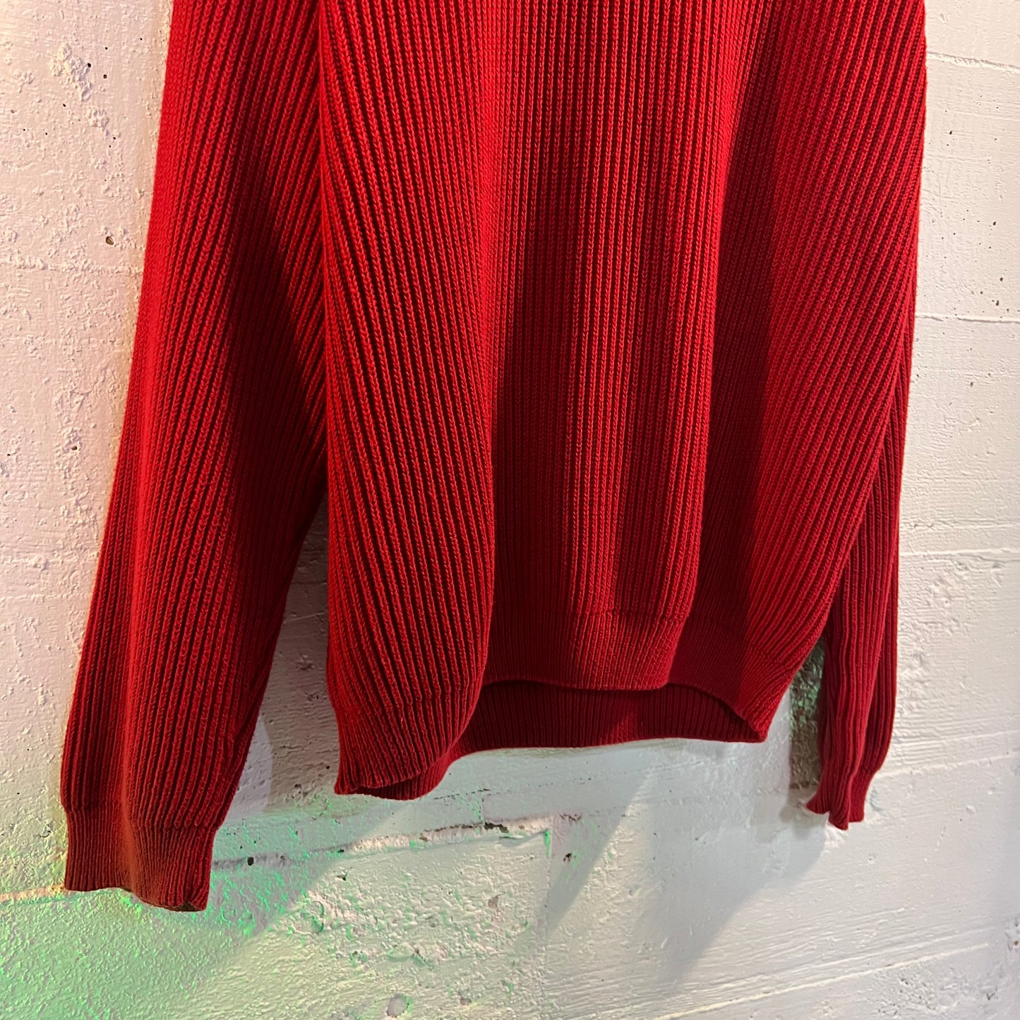 Vintage Embroidered Timberland Rib Knitted Sweater - Size Large - Red