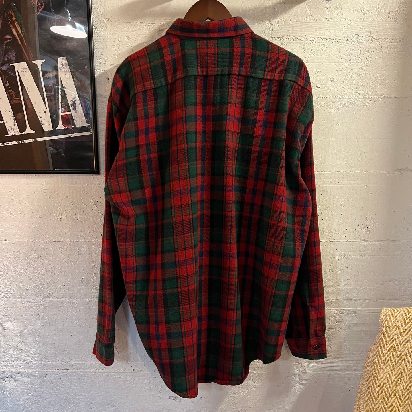 Vintage Codet Heavyweight Plaid Cotton Flannel Shirt - Size XL - Made In USA - Red/Black/Green