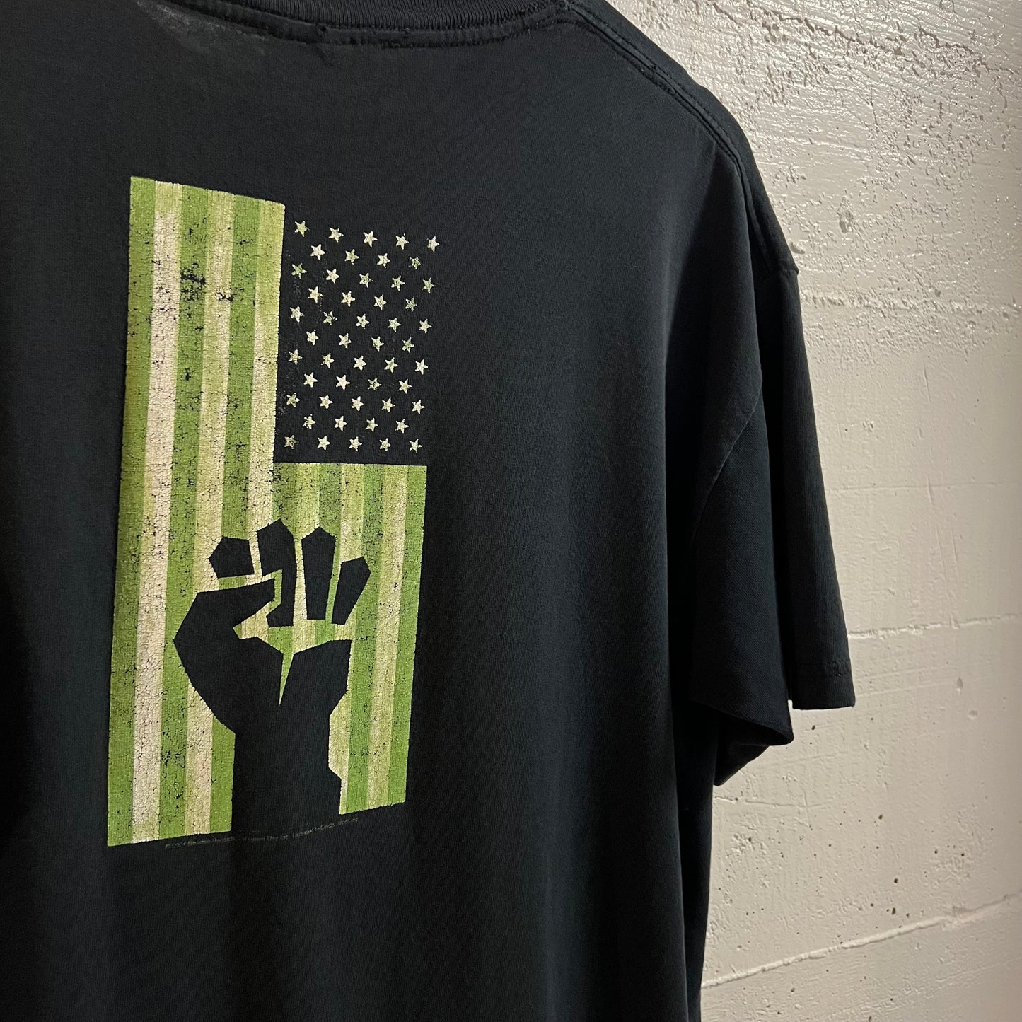 Vintage 2004 Green Day American Idiot Graphic T-Shirt - Size Large - Black/White/Green