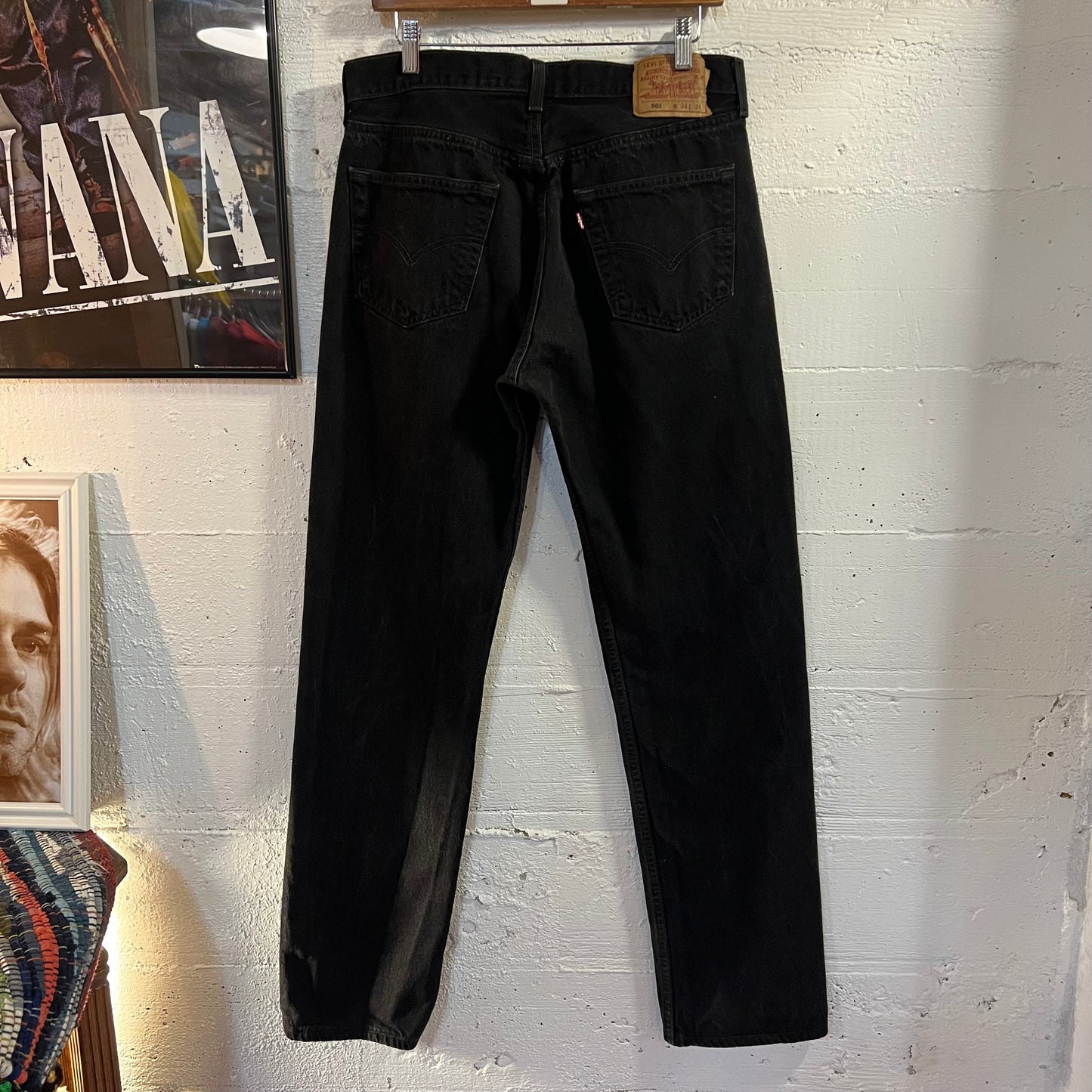 Vintage 90's Levi's 501 Overdyed Black Denim Jeans - Size 33" x 33.5" - Made In USA - Black