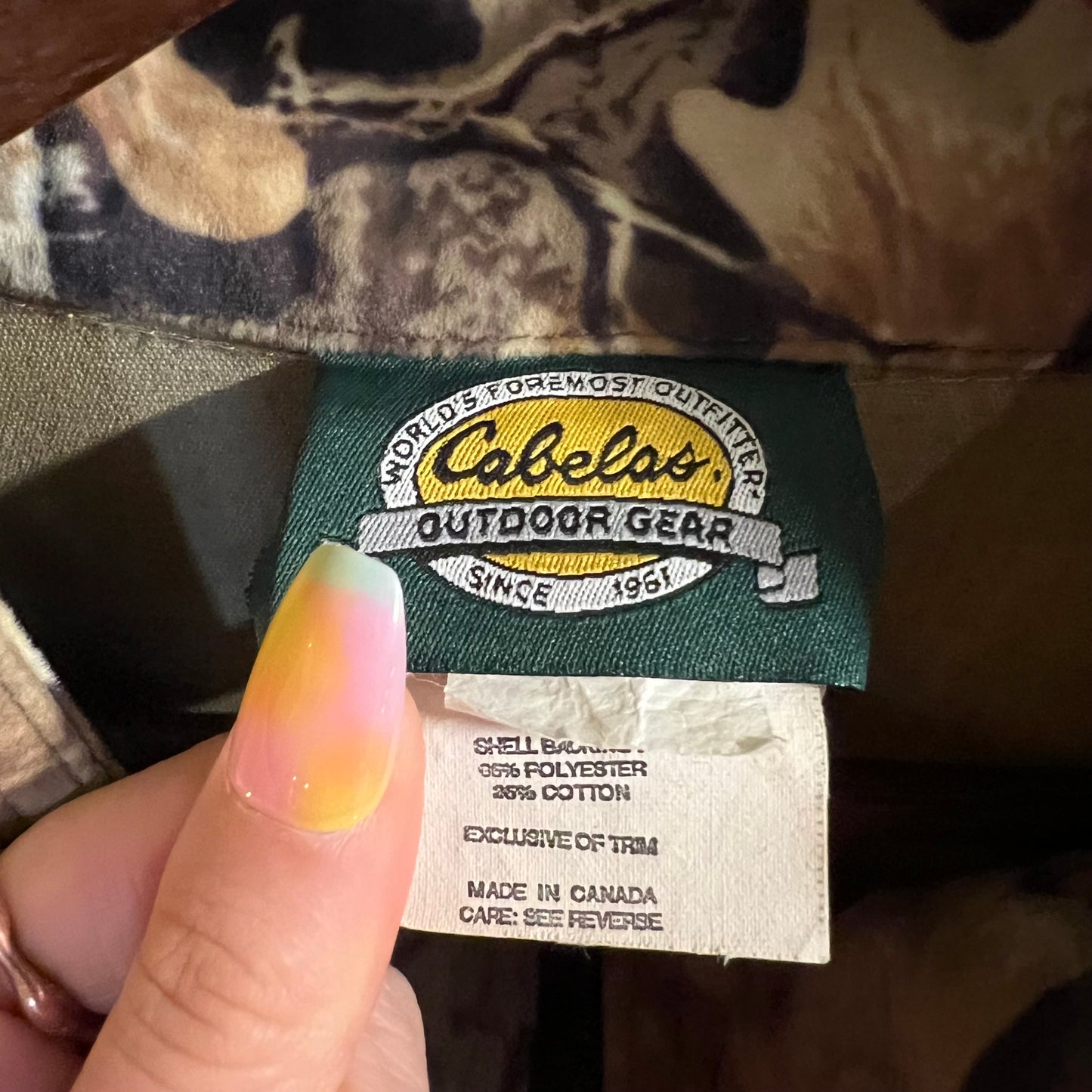 Vintage 90’s Cabela’s Advantage Classic Camo Zip Up Bomber Jacket - Size XL - Made In Canada - Earth Toned
