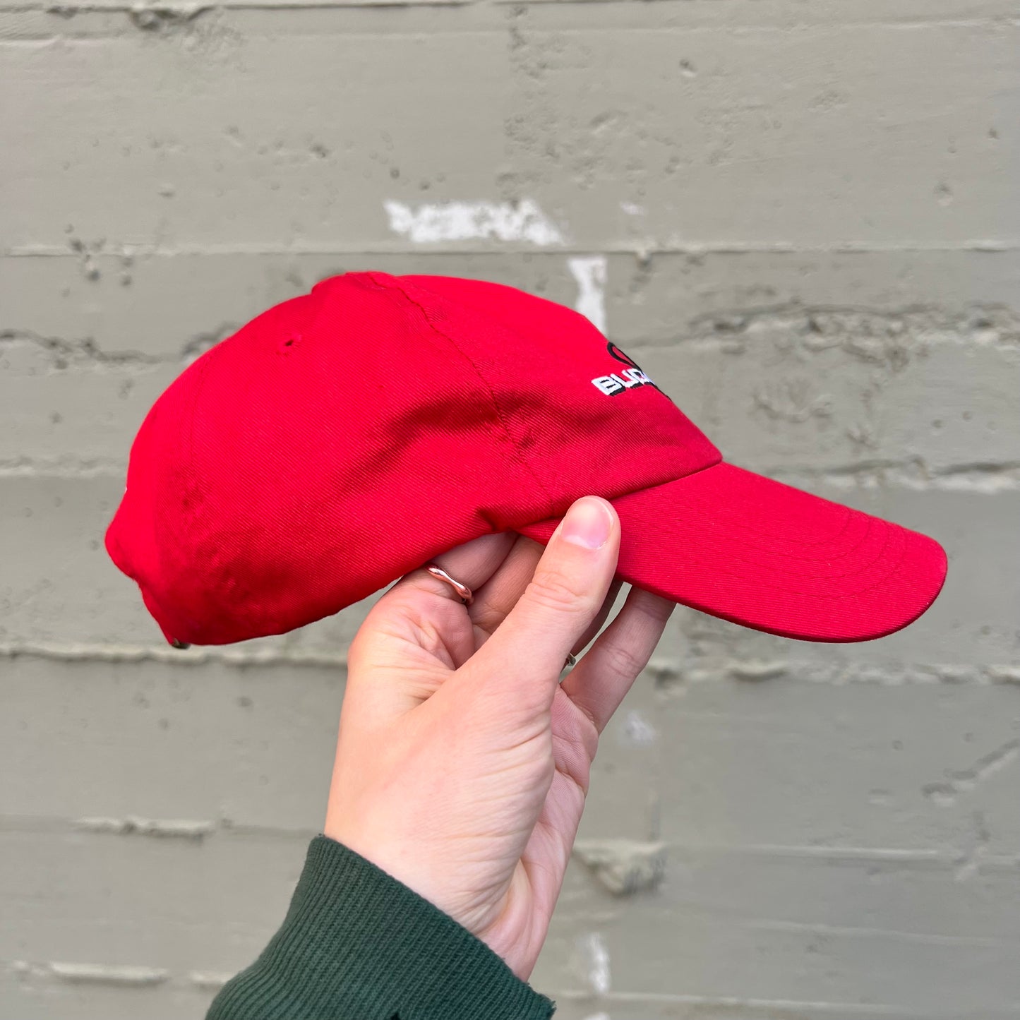 Vintage 2005 Budweiser Script 6-Panel Embroidered Dad Hat - O/S - Red/Black/White
