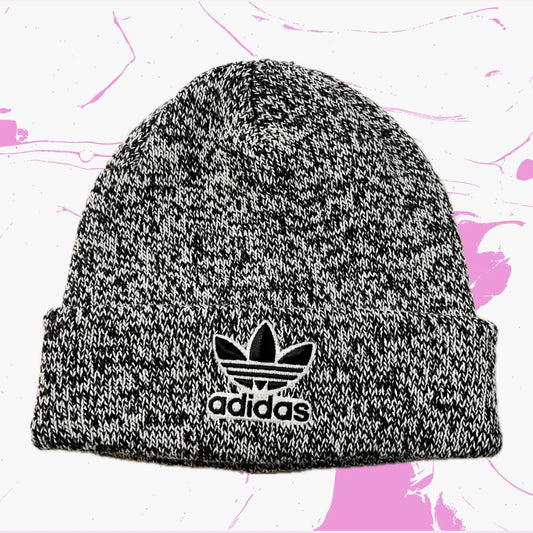 *New* Adidas Originals Trefoil Knitted Beanie - Size O/S - Salt & Pepper (Black & White)